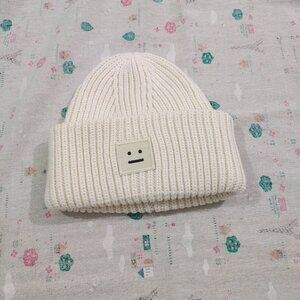 Acne Studios White Wool Knit Hat